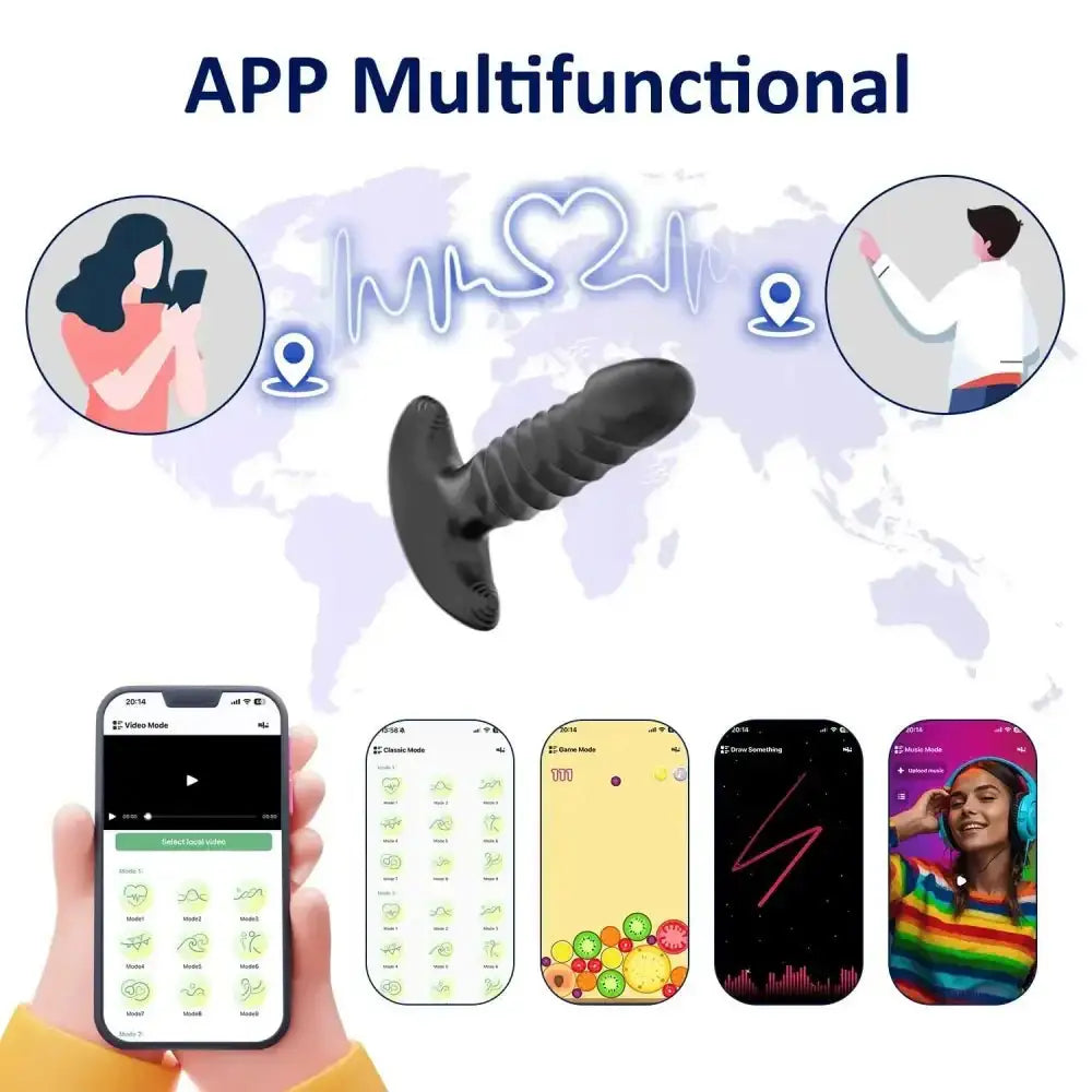 APP Thrusting Anal Vibrator for Adult Massager Telescopic Dildo Wireless Butt Plug Gay Sex Toy for Adult Sex Products - The Lady's Haven