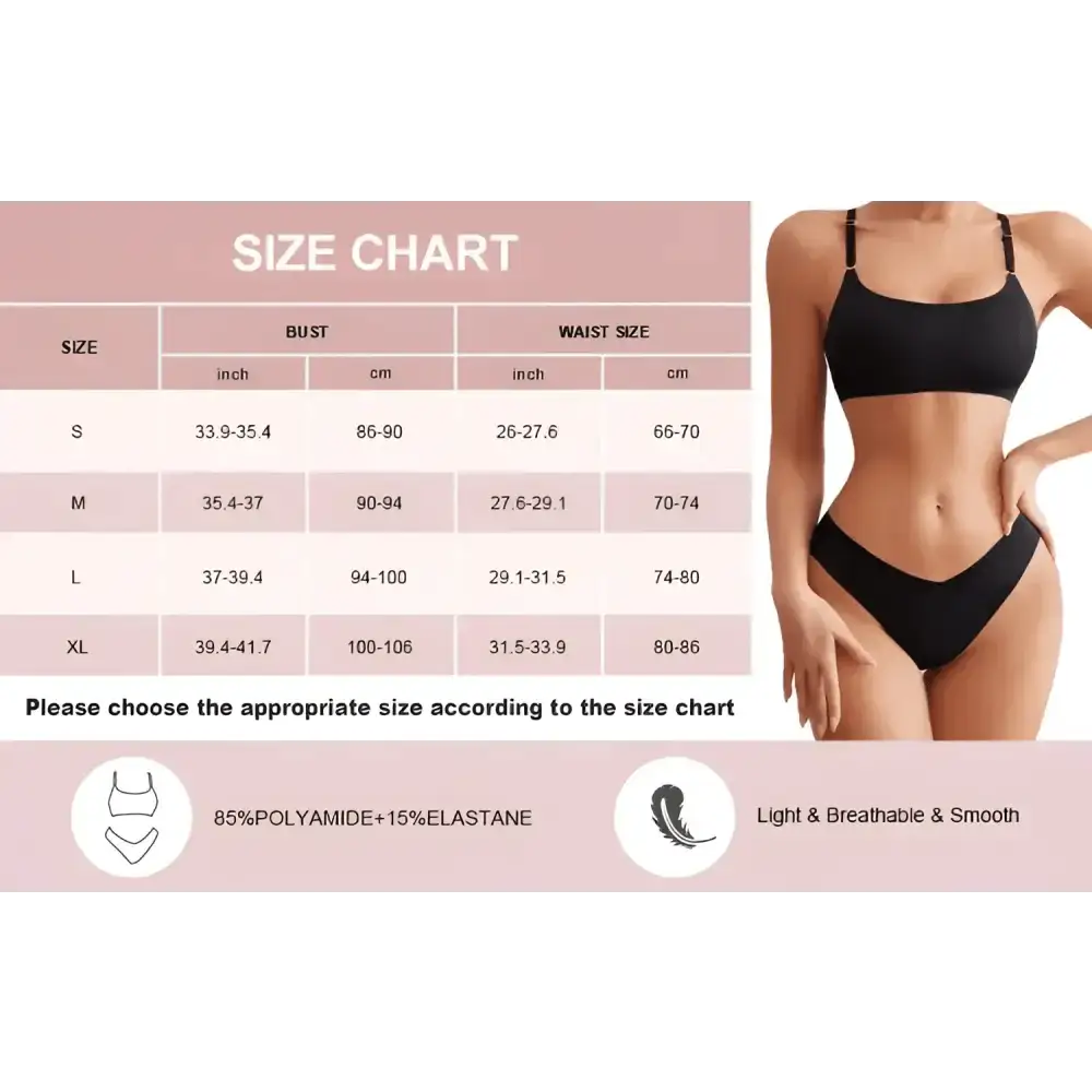 High Quality Latest Design US Size Stylish Solid Ice Silk Seamless Wireless Bras And Women Underwear Set - The Lady's Haven