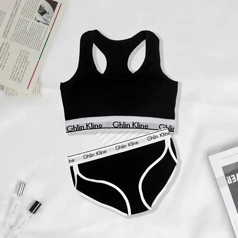 Kit Sports Bra Panty Set Body Shaped Sponge Pad Vest with Underwear - The Lady's Haven