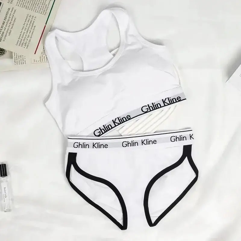 Kit Sports Bra Panty Set Body Shaped Sponge Pad Vest with Underwear - The Lady's Haven