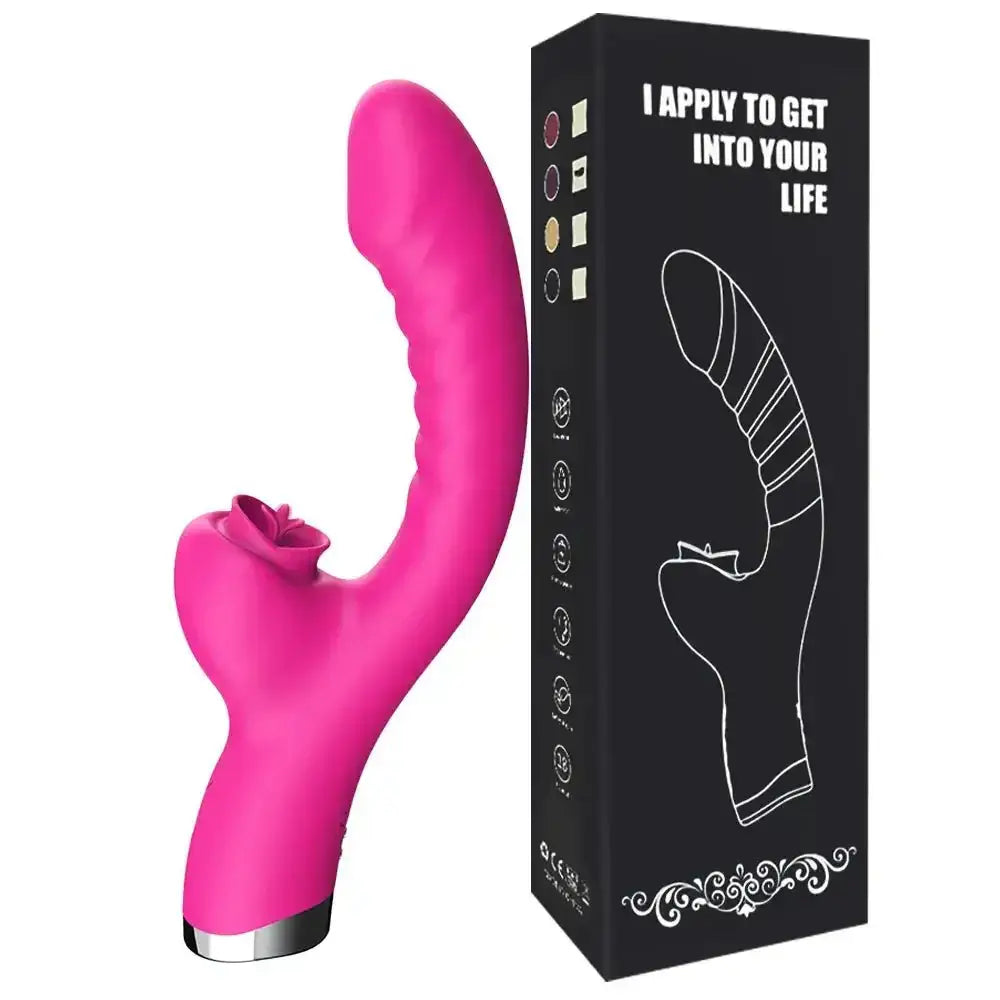 Tongue Licking Vibrator 2 In 1 Adult Women Sex Toys Dildos Vibrators Clitoris Stimulator With 20 Speeds Vibrators Sex Product - The Lady's Haven