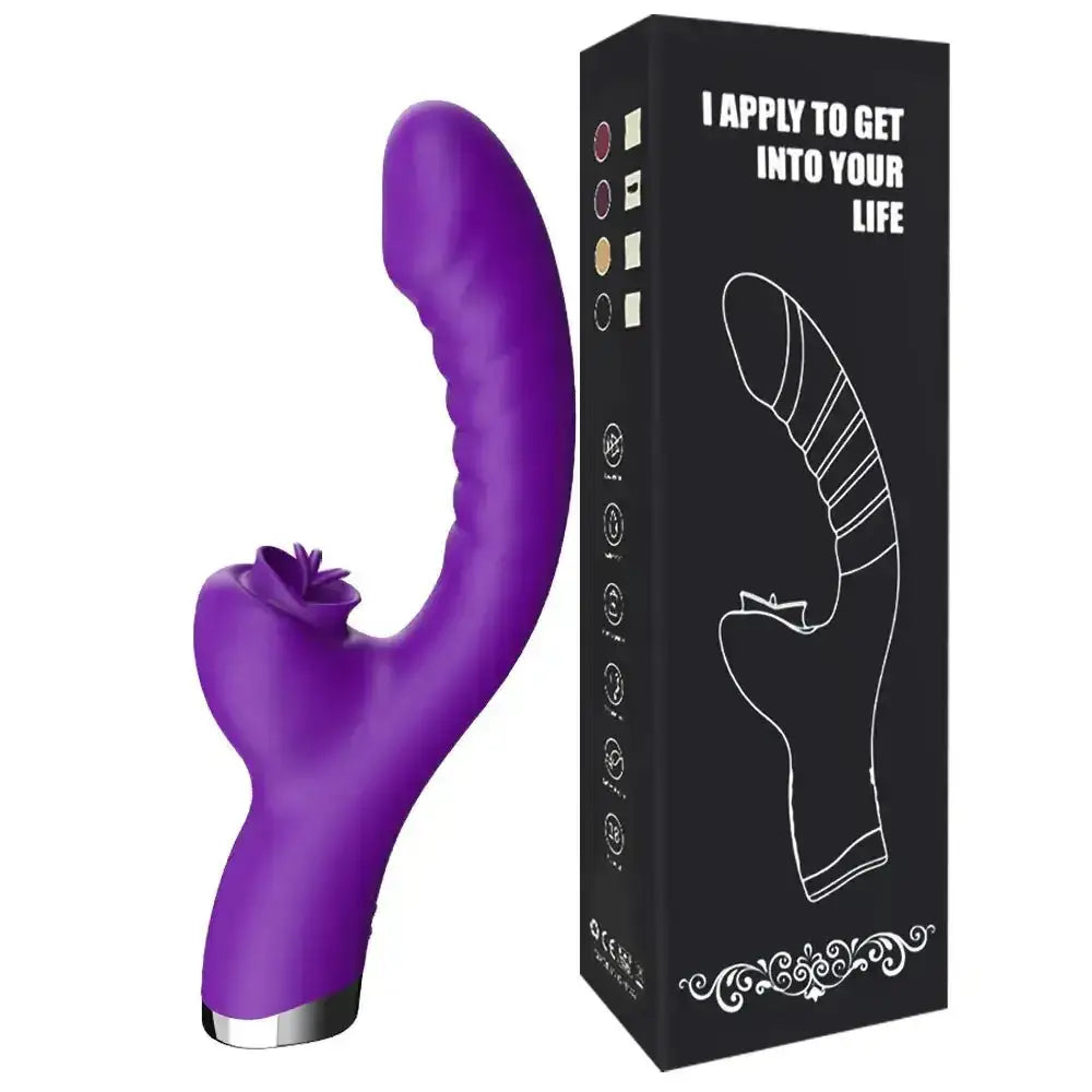Tongue Licking Vibrator 2 In 1 Adult Women Sex Toys Dildos Vibrators Clitoris Stimulator With 20 Speeds Vibrators Sex Product - The Lady's Haven