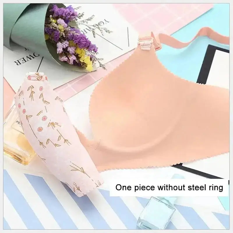 Women Flower Print Seamless Bra Sexy Lingerie Floral Push Up Bras One - Piece Underwear - The Lady's Haven