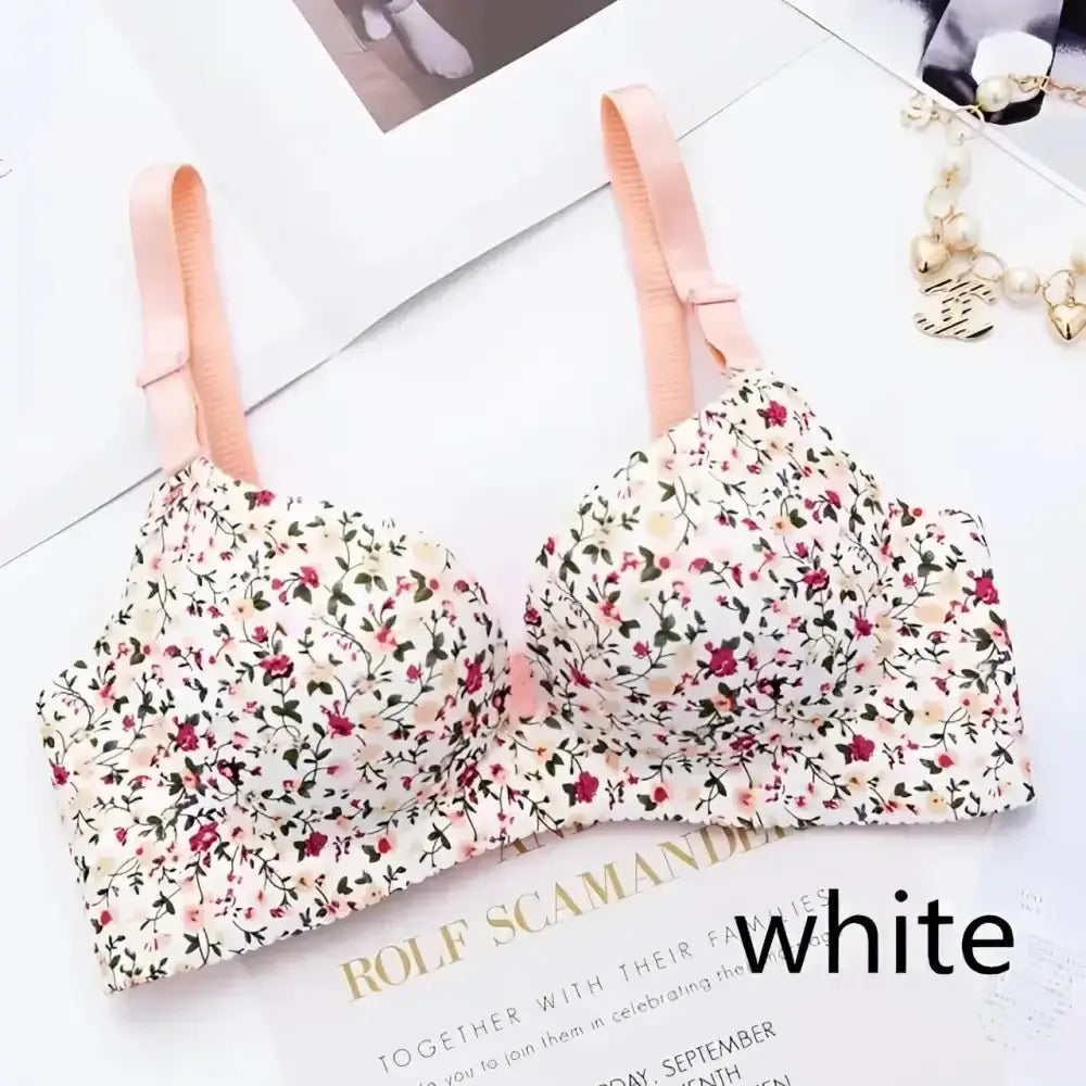 Women Flower Print Seamless Bra Sexy Lingerie Floral Push Up Bras One - Piece Underwear - The Lady's Haven