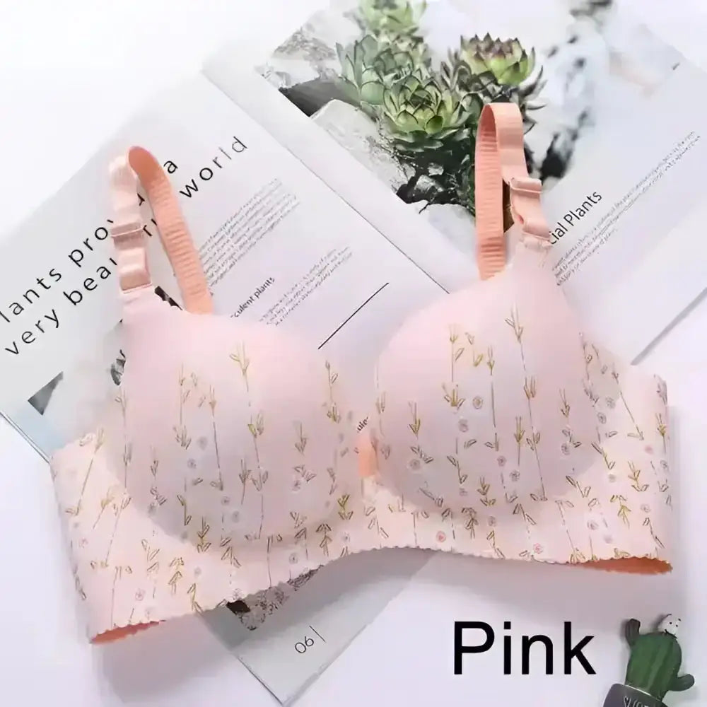 Women Flower Print Seamless Bra Sexy Lingerie Floral Push Up Bras One - Piece Underwear - The Lady's Haven