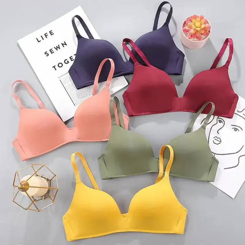Women Seamless Bra Sexy No Wire Push Up Underwear Girls Students Breathable Thin 10 Colors Bras Female's Bra Breathable Gathered - The Lady's Haven
