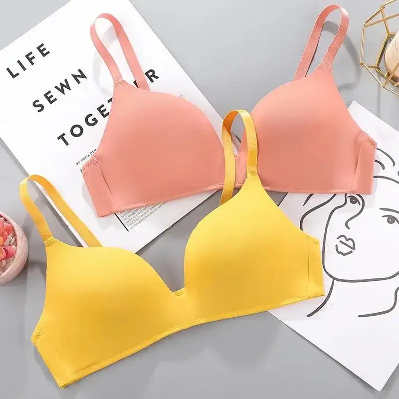Women Seamless Bra Sexy No Wire Push Up Underwear Girls Students Breathable Thin 10 Colors Bras Female's Bra Breathable Gathered - The Lady's Haven