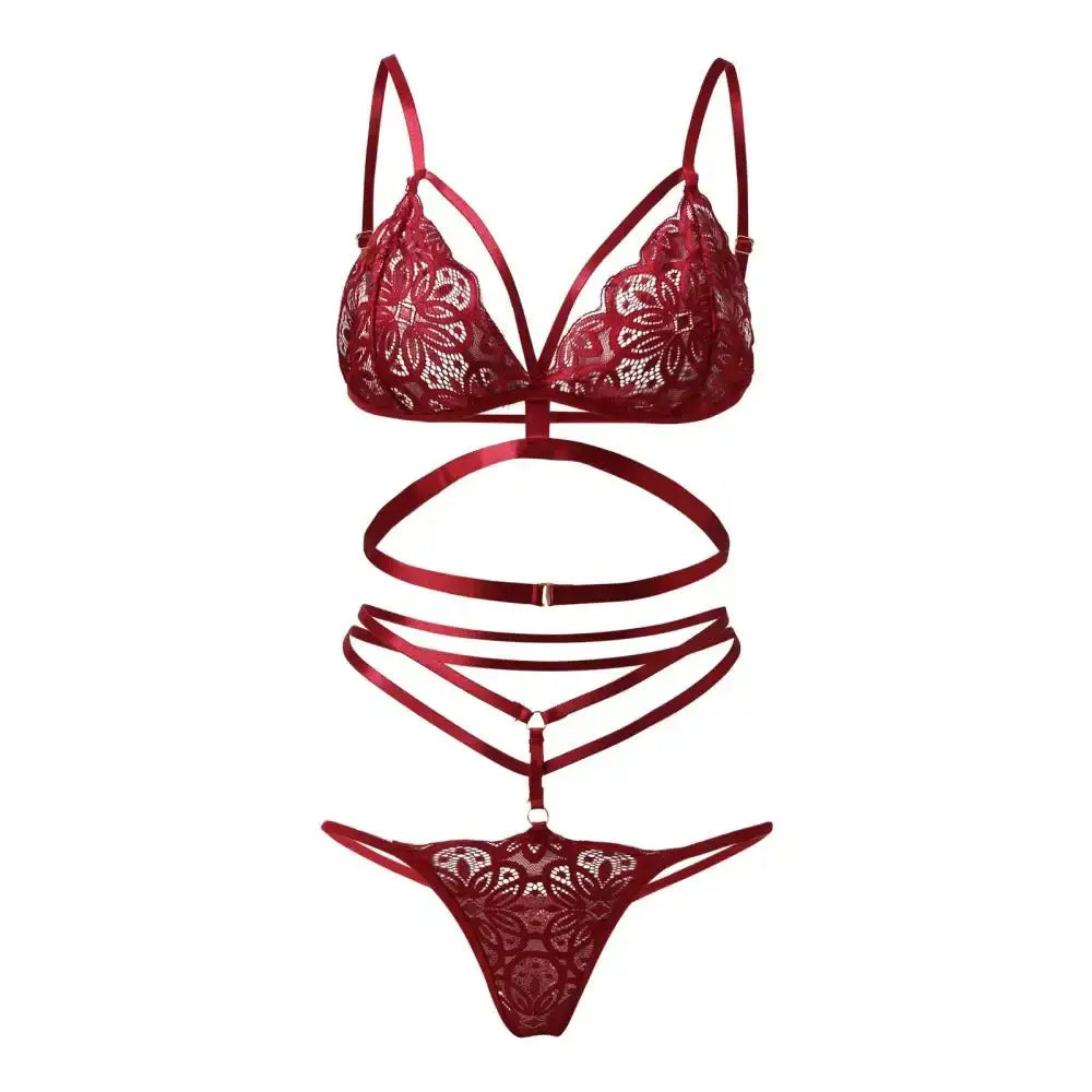 Women Sexy Lace Lingerie Fashion Wire Free Sexy Underwear Set For Women Plus Size Perspective Sexy Lingerie For Women Sleepwear - The Lady's Haven