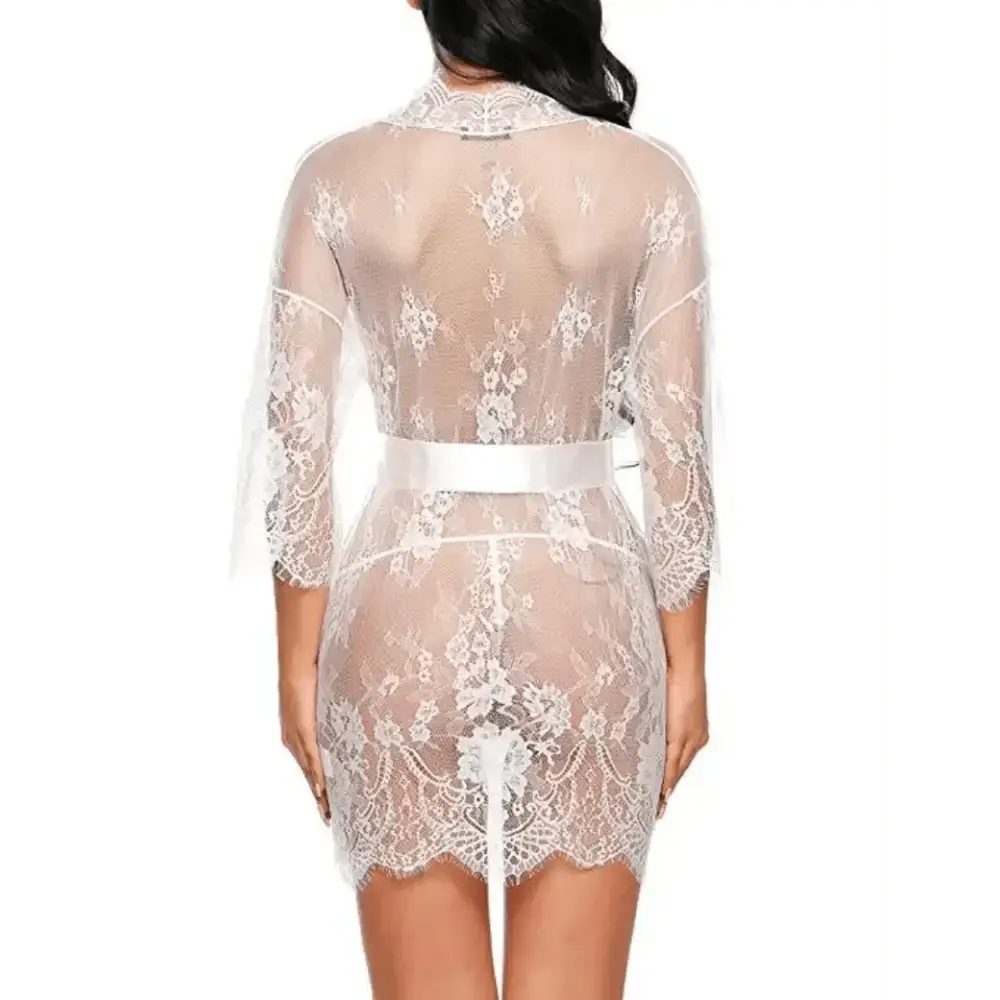 Women's Sexy Lace Nightdress Women's Bow Lingerie Pajamas Set Babydoll Costumes Erotic Hot Dresses Exotic Pajamas Sex Sleepwear - The Lady's Haven
