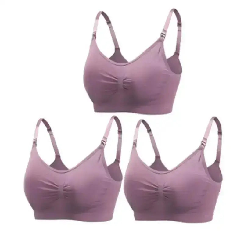 3pcs/Set High Quality Maternity Nursing Bras Cotton Breastfeeding Pregnant Underwear Seamless Large Size Breathable Bra Push Up - The Lady's Haven