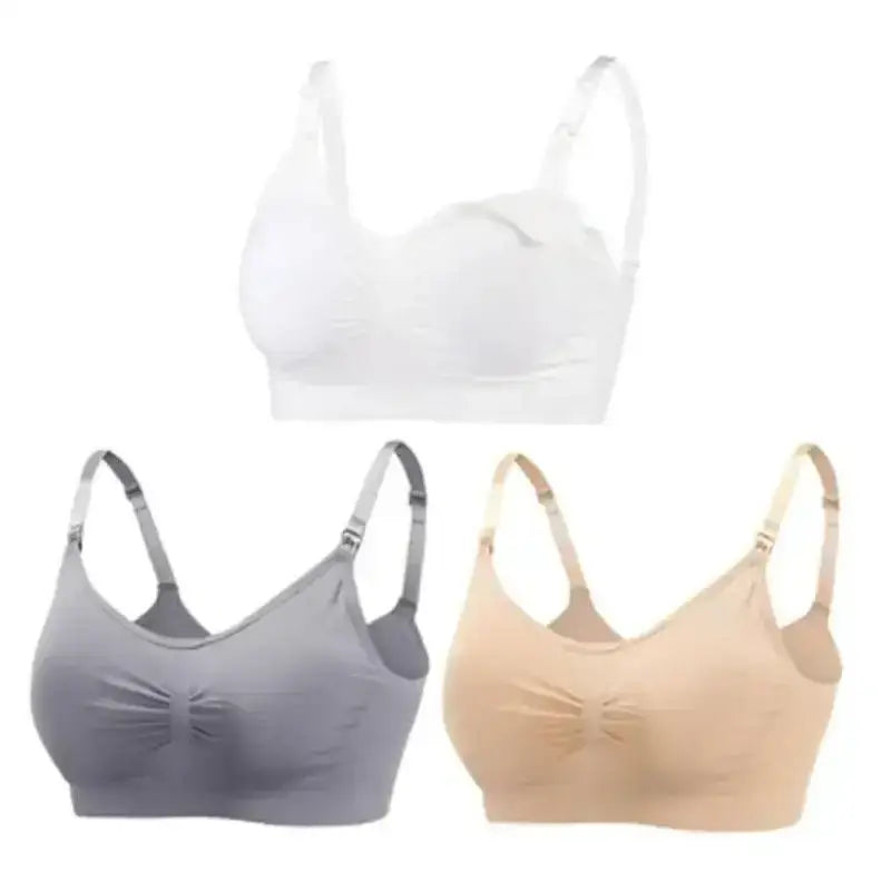 3pcs/Set High Quality Maternity Nursing Bras Cotton Breastfeeding Pregnant Underwear Seamless Large Size Breathable Bra Push Up - The Lady's Haven