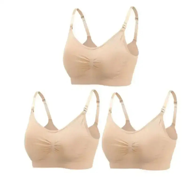 3pcs/Set High Quality Maternity Nursing Bras Cotton Breastfeeding Pregnant Underwear Seamless Large Size Breathable Bra Push Up - The Lady's Haven