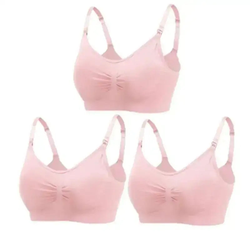 3pcs/Set High Quality Maternity Nursing Bras Cotton Breastfeeding Pregnant Underwear Seamless Large Size Breathable Bra Push Up - The Lady's Haven