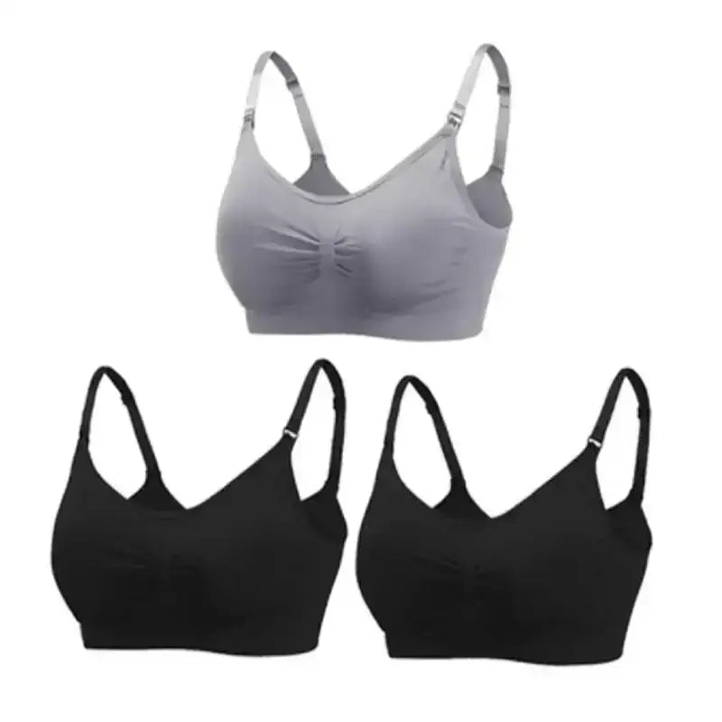 3pcs/Set High Quality Maternity Nursing Bras Cotton Breastfeeding Pregnant Underwear Seamless Large Size Breathable Bra Push Up - The Lady's Haven