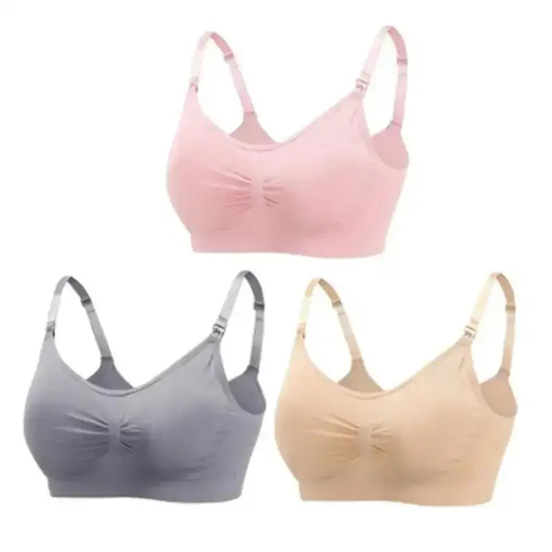 3pcs/Set High Quality Maternity Nursing Bras Cotton Breastfeeding Pregnant Underwear Seamless Large Size Breathable Bra Push Up - The Lady's Haven