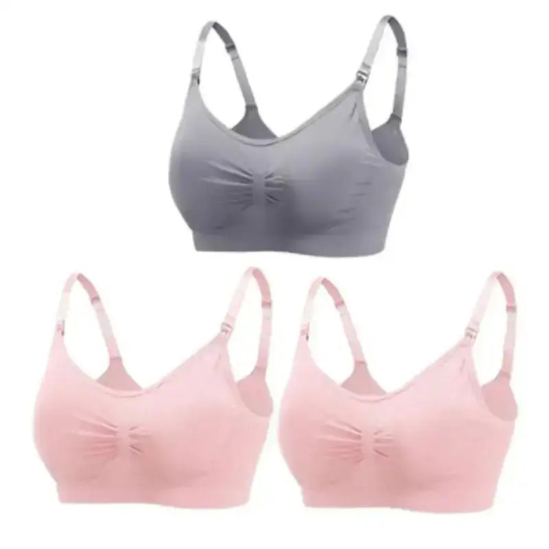 3pcs/Set High Quality Maternity Nursing Bras Cotton Breastfeeding Pregnant Underwear Seamless Large Size Breathable Bra Push Up - The Lady's Haven