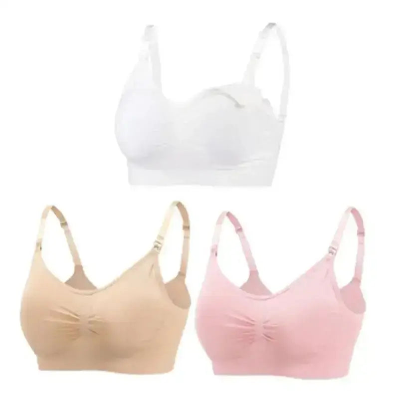 3pcs/Set High Quality Maternity Nursing Bras Cotton Breastfeeding Pregnant Underwear Seamless Large Size Breathable Bra Push Up - The Lady's Haven