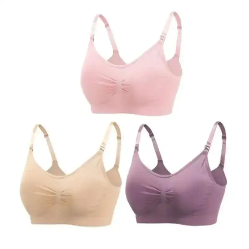 3pcs/Set High Quality Maternity Nursing Bras Cotton Breastfeeding Pregnant Underwear Seamless Large Size Breathable Bra Push Up - The Lady's Haven