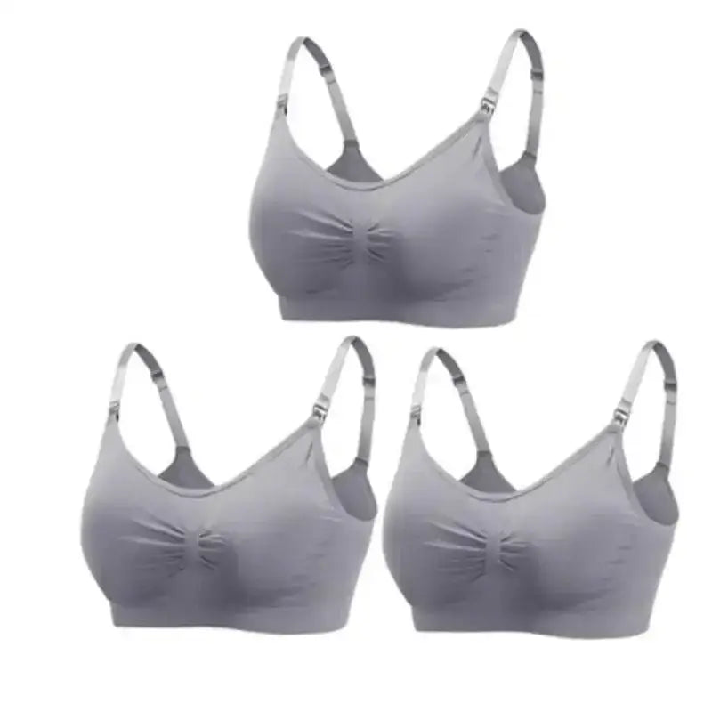 3pcs/Set High Quality Maternity Nursing Bras Cotton Breastfeeding Pregnant Underwear Seamless Large Size Breathable Bra Push Up - The Lady's Haven