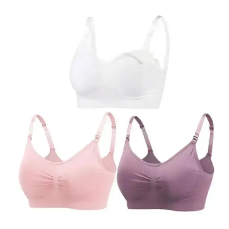 3pcs/Set High Quality Maternity Nursing Bras Cotton Breastfeeding Pregnant Underwear Seamless Large Size Breathable Bra Push Up - The Lady's Haven
