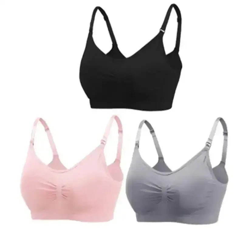 3pcs/Set High Quality Maternity Nursing Bras Cotton Breastfeeding Pregnant Underwear Seamless Large Size Breathable Bra Push Up - The Lady's Haven