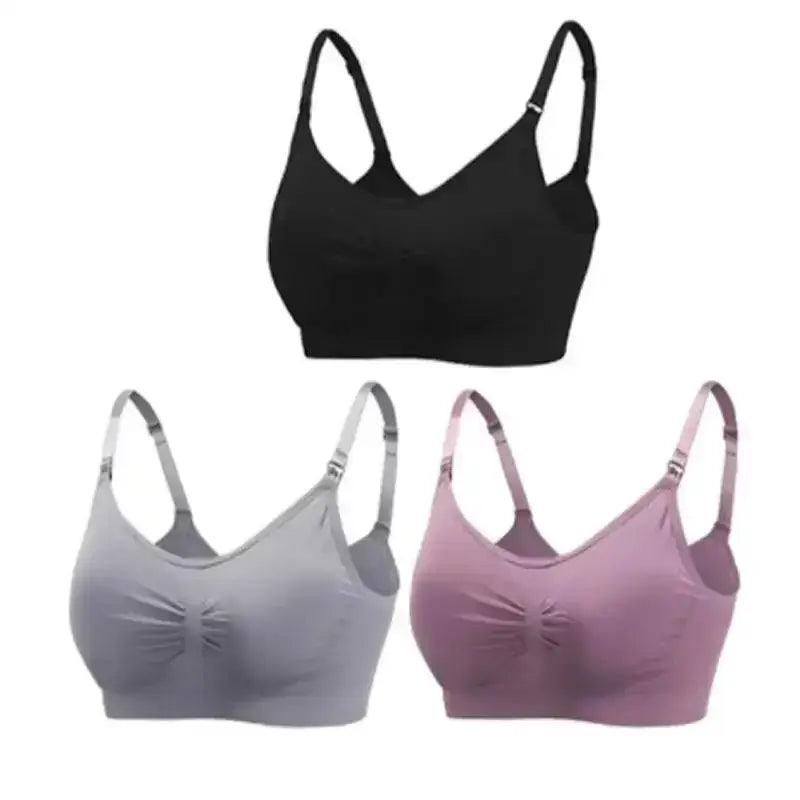 3pcs/Set High Quality Maternity Nursing Bras Cotton Breastfeeding Pregnant Underwear Seamless Large Size Breathable Bra Push Up - The Lady's Haven
