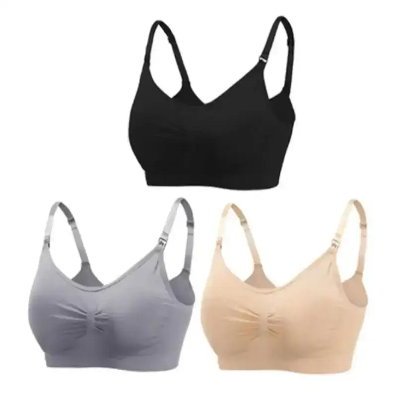 3pcs/Set High Quality Maternity Nursing Bras Cotton Breastfeeding Pregnant Underwear Seamless Large Size Breathable Bra Push Up - The Lady's Haven
