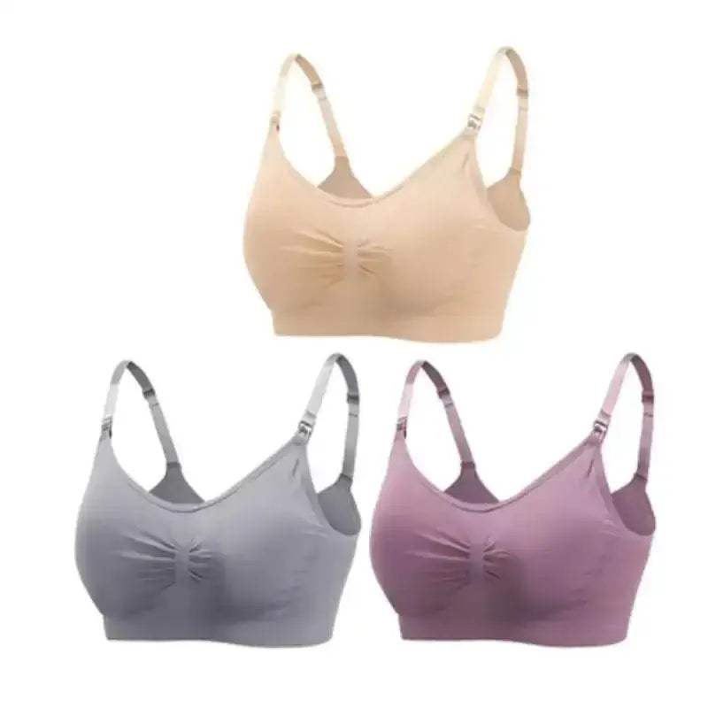 3pcs/Set High Quality Maternity Nursing Bras Cotton Breastfeeding Pregnant Underwear Seamless Large Size Breathable Bra Push Up - The Lady's Haven