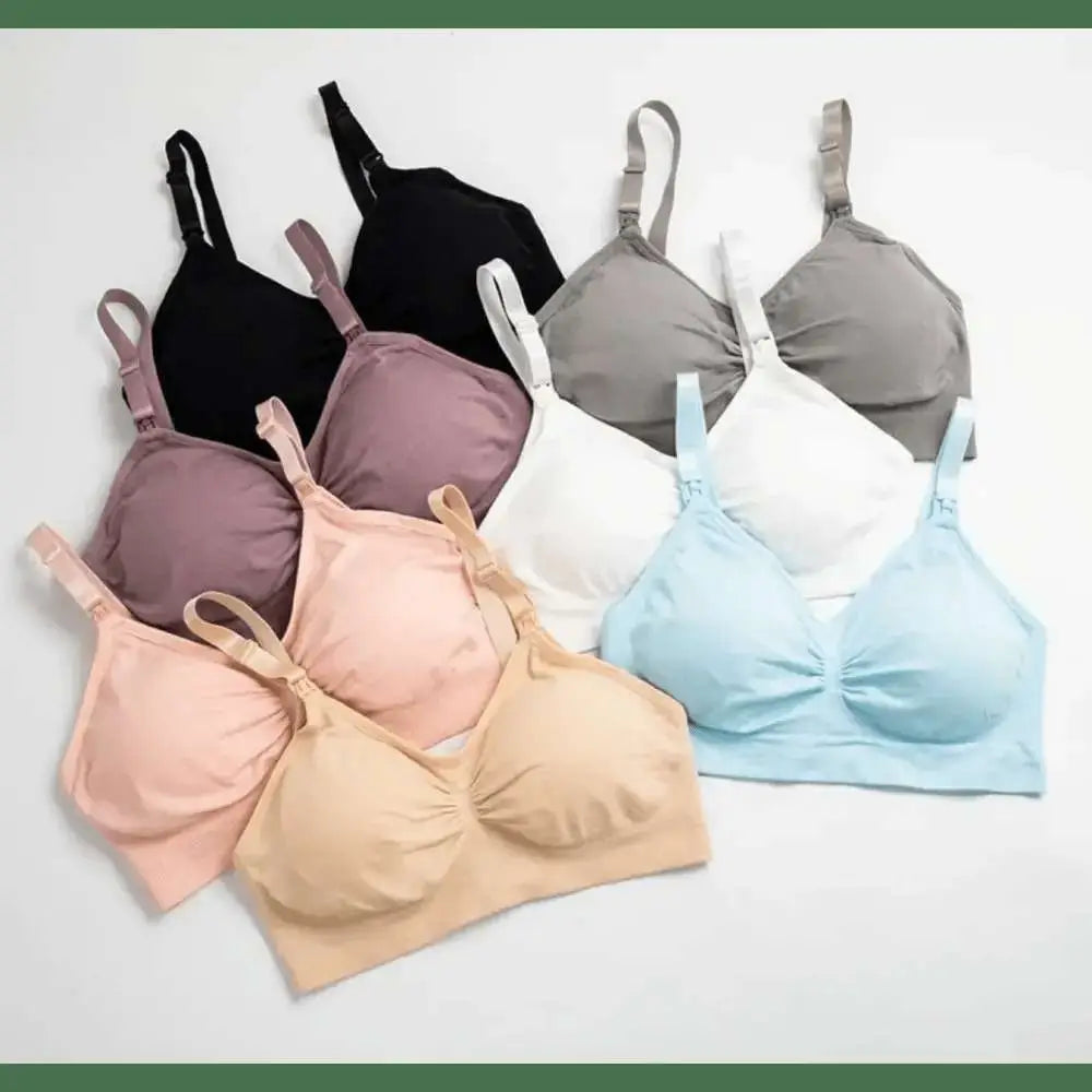 3pcs/Set High Quality Maternity Nursing Bras Cotton Breastfeeding Pregnant Underwear Seamless Large Size Breathable Bra Push Up - The Lady's Haven