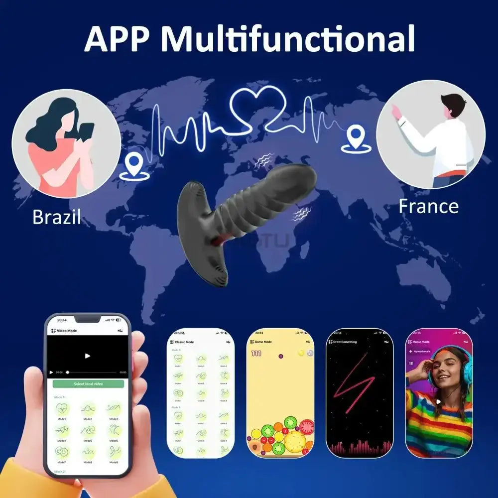 APP Thrusting Anal Vibrator for Adult Massager Telescopic Dildo Wireless Butt Plug Gay Sex Toy for Adult Sex Products - The Lady's Haven