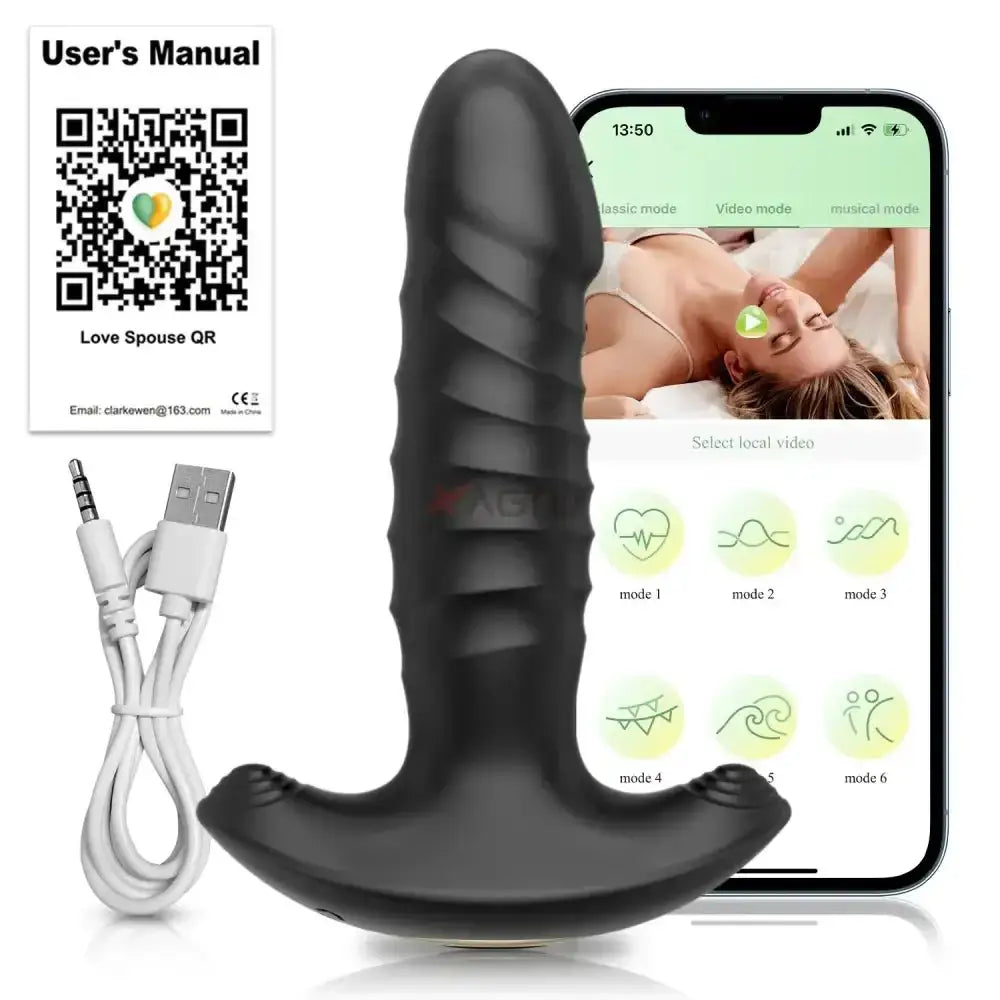 APP Thrusting Anal Vibrator for Adult Massager Telescopic Dildo Wireless Butt Plug Gay Sex Toy for Adult Sex Products - The Lady's Haven