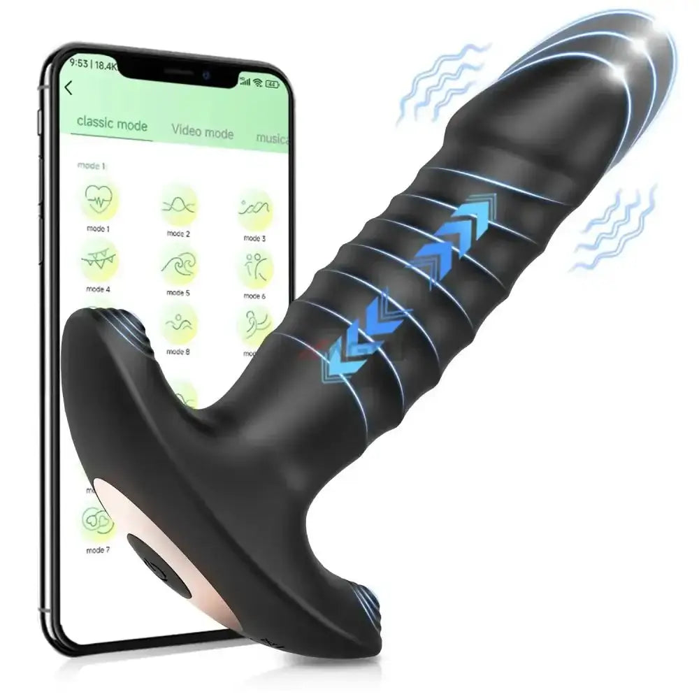 APP Thrusting Anal Vibrator for Adult Massager Telescopic Dildo Wireless Butt Plug Gay Sex Toy for Adult Sex Products - The Lady's Haven