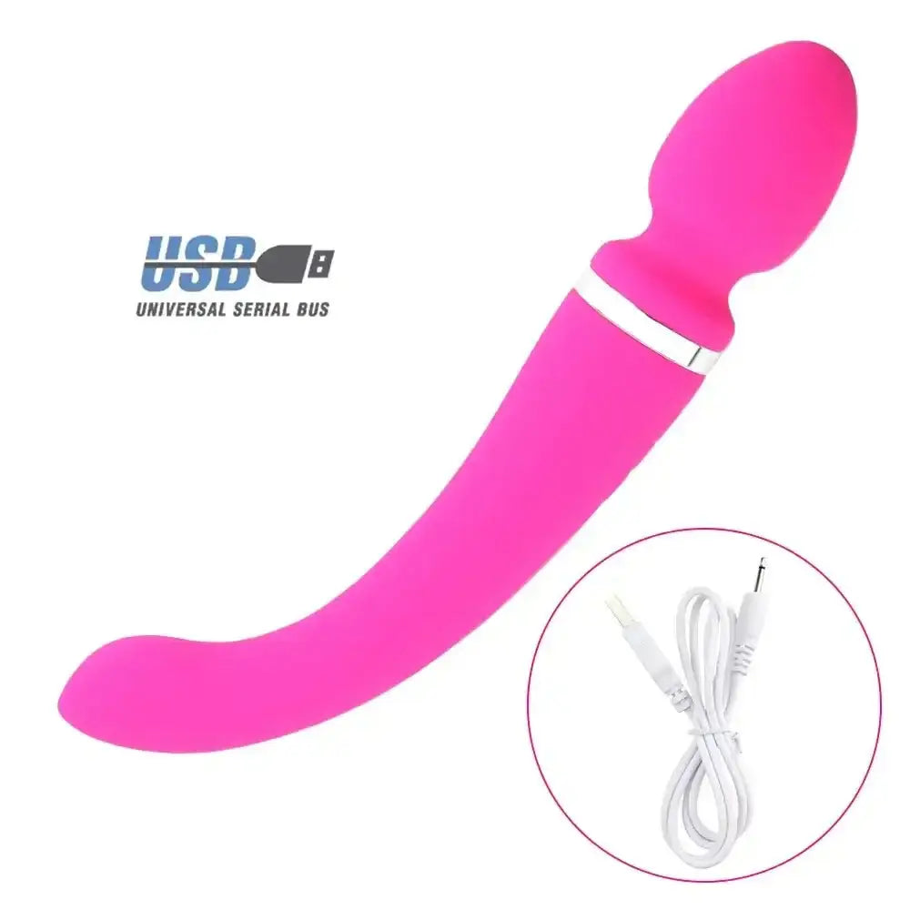 AV Magic Wand Anal Plug Double - ended Vibrators Women G - spot Clit Stimulator Men Butt Plug Masturbator Sex Toys for Couples - The Lady's Haven