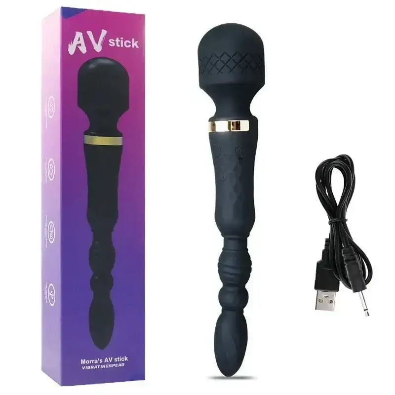 AV Magic Wand Anal Plug Double - ended Vibrators Women G - spot Clit Stimulator Men Butt Plug Masturbator Sex Toys for Couples - The Lady's Haven
