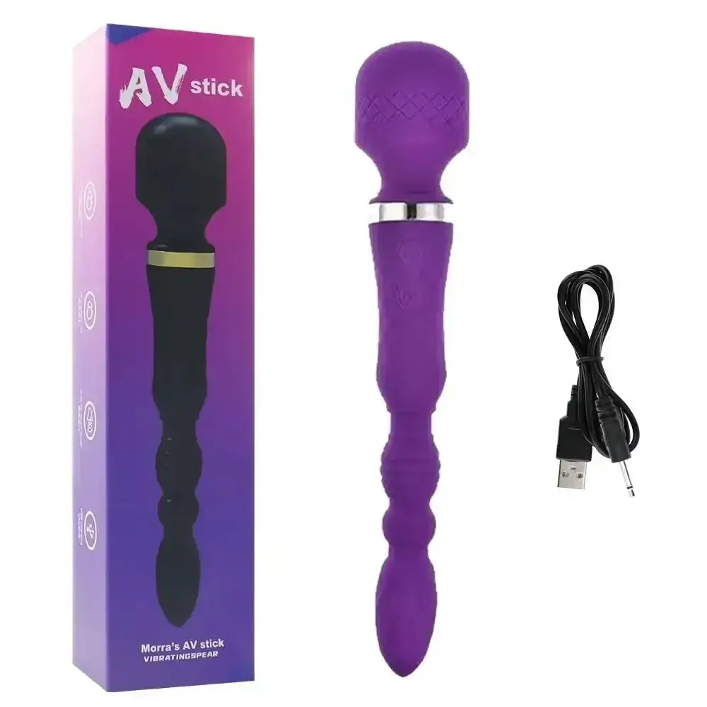 AV Magic Wand Anal Plug Double - ended Vibrators Women G - spot Clit Stimulator Men Butt Plug Masturbator Sex Toys for Couples - The Lady's Haven