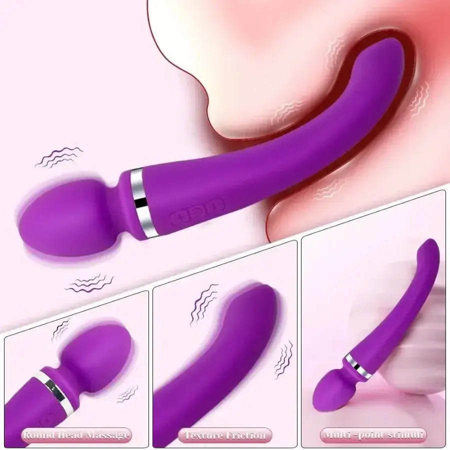 AV Magic Wand Anal Plug Double - ended Vibrators Women G - spot Clit Stimulator Men Butt Plug Masturbator Sex Toys for Couples - The Lady's Haven