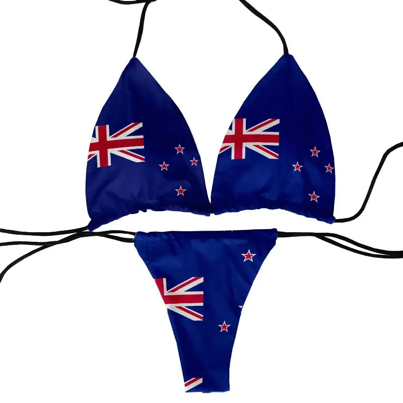 Funny flag pattern printed swimsuit ladies beach swimming two-piece suit women’s bikini fashion gift - style8