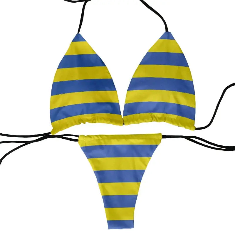 Funny flag pattern printed swimsuit ladies beach swimming two-piece suit women’s bikini fashion gift - style6