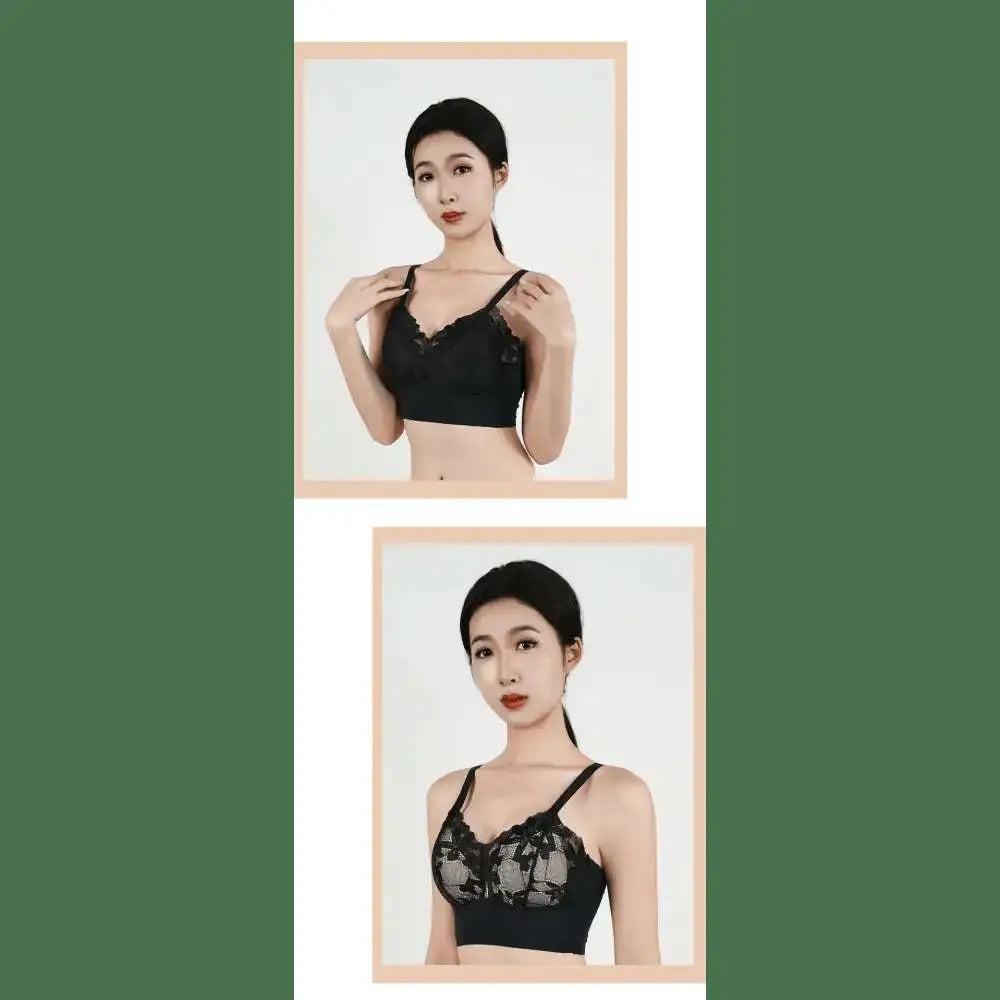 Hot Full Cup Thin Underwear Small Bra Plus Size Wireless Adjustable Lace Women's Bra Breast Cover B C Cup Large Size Lace Bras - The Lady's Haven