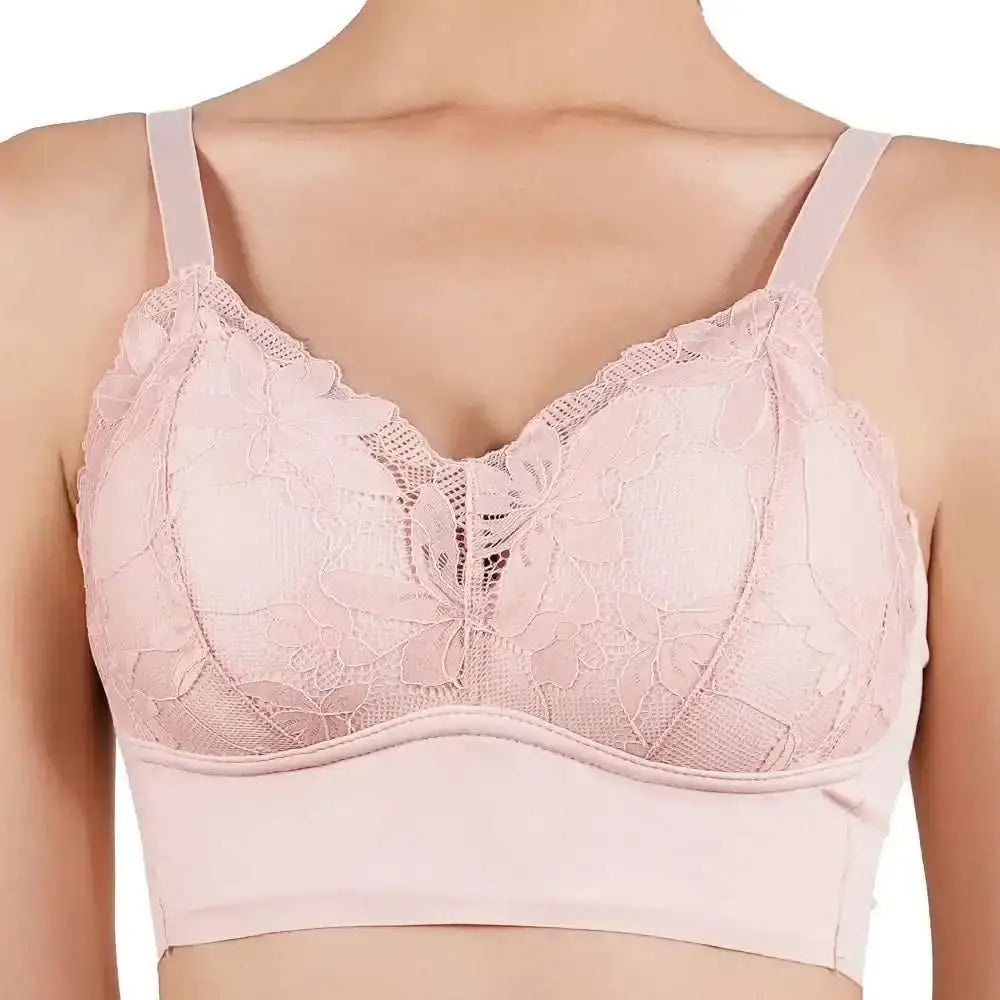 Hot Full Cup Thin Underwear Small Bra Plus Size Wireless Adjustable Lace Women's Bra Breast Cover B C Cup Large Size Lace Bras - The Lady's Haven