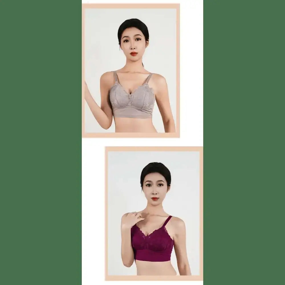Hot Full Cup Thin Underwear Small Bra Plus Size Wireless Adjustable Lace Women's Bra Breast Cover B C Cup Large Size Lace Bras - The Lady's Haven