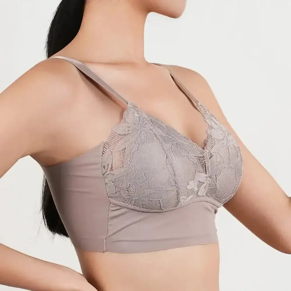 Hot Full Cup Thin Underwear Small Bra Plus Size Wireless Adjustable Lace Women's Bra Breast Cover B C Cup Large Size Lace Bras - The Lady's Haven