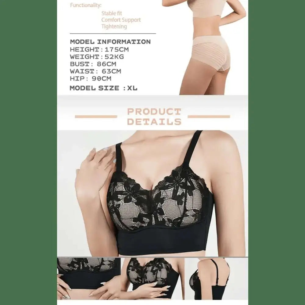 Hot Full Cup Thin Underwear Small Bra Plus Size Wireless Adjustable Lace Women's Bra Breast Cover B C Cup Large Size Lace Bras - The Lady's Haven