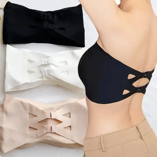 Ice Silk Strapless Bra Girls Seamless Crop Tube Top Bralette for Women Sexy Soft Bras Large Size Bustier Tops Summer Underwear - The Lady's Haven