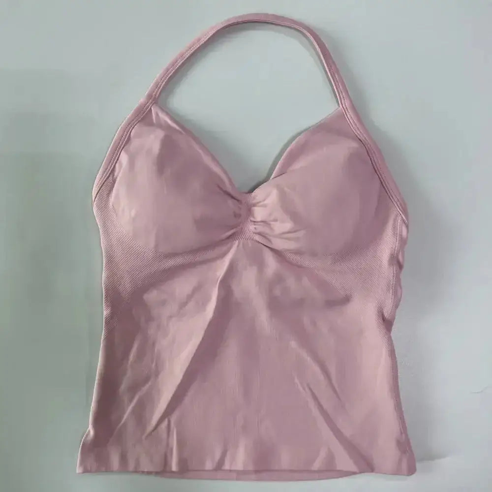 Impact Longline Strappy Gym Top Custom Logo Backless Gym Clothes Women Scrunch Built - in Bra With Removable Cups Yoga Tank Tops - The Lady's Haven