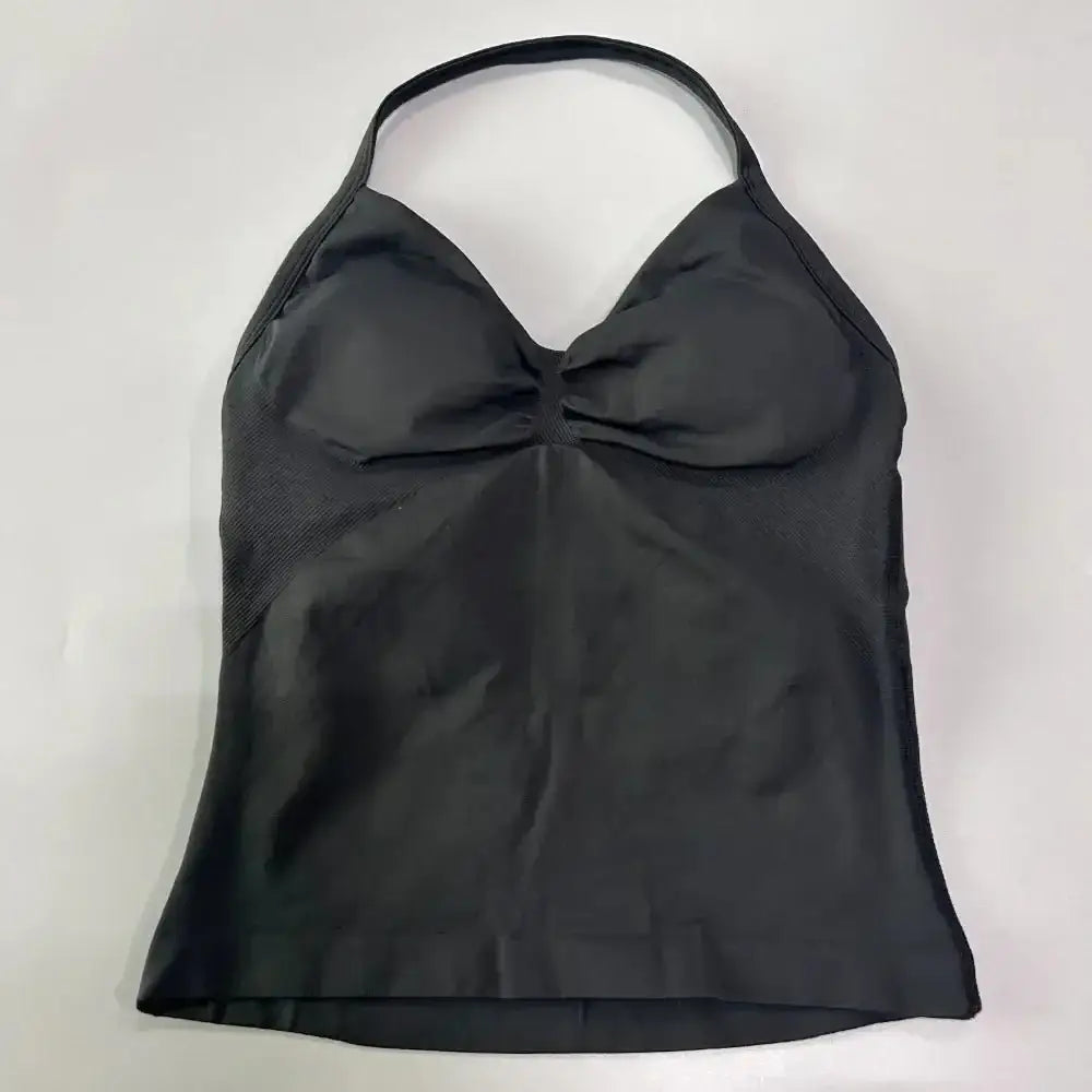 Impact Longline Strappy Gym Top Custom Logo Backless Gym Clothes Women Scrunch Built - in Bra With Removable Cups Yoga Tank Tops - The Lady's Haven