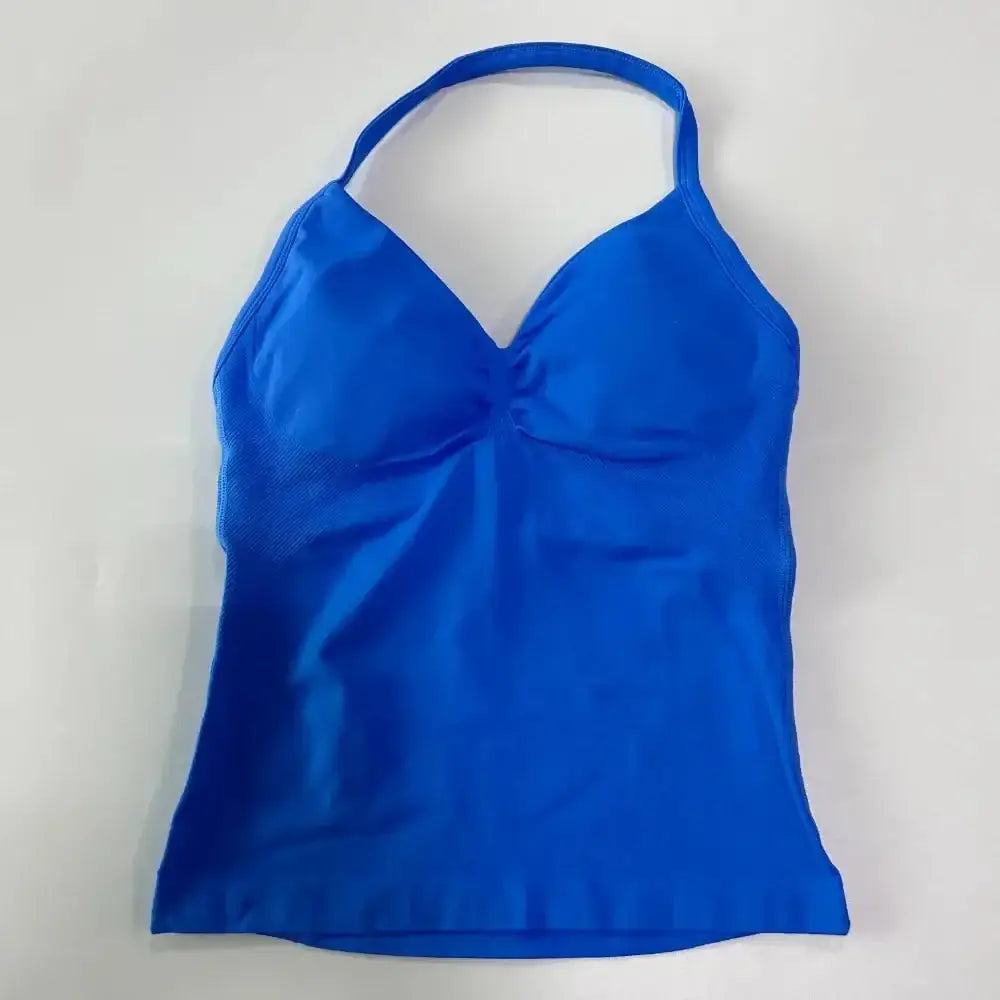 Impact Longline Strappy Gym Top Custom Logo Backless Gym Clothes Women Scrunch Built - in Bra With Removable Cups Yoga Tank Tops - The Lady's Haven