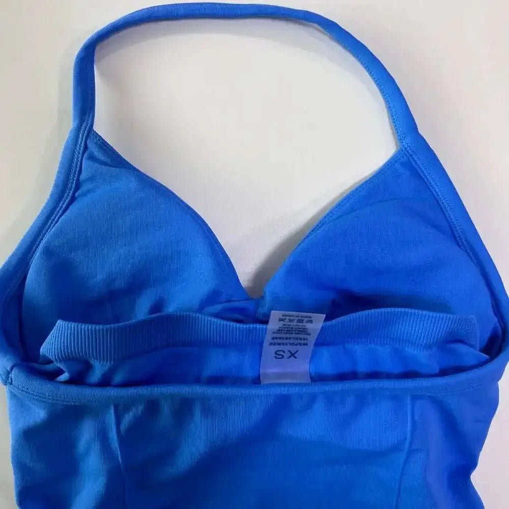 Impact Longline Strappy Gym Top Custom Logo Backless Gym Clothes Women Scrunch Built - in Bra With Removable Cups Yoga Tank Tops - The Lady's Haven