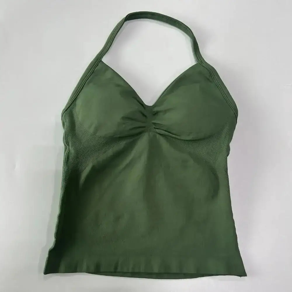 Impact Longline Strappy Gym Top Custom Logo Backless Gym Clothes Women Scrunch Built - in Bra With Removable Cups Yoga Tank Tops - The Lady's Haven