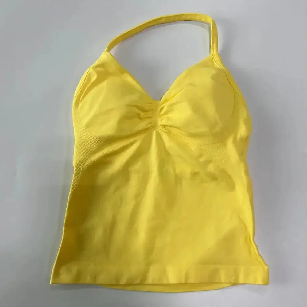 Impact Longline Strappy Gym Top Custom Logo Backless Gym Clothes Women Scrunch Built - in Bra With Removable Cups Yoga Tank Tops - The Lady's Haven